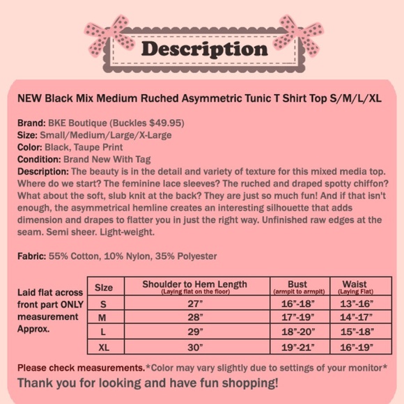 Black Taupe Mix Media Lace Asymmetric Tunic Top - Picture 8 of 8